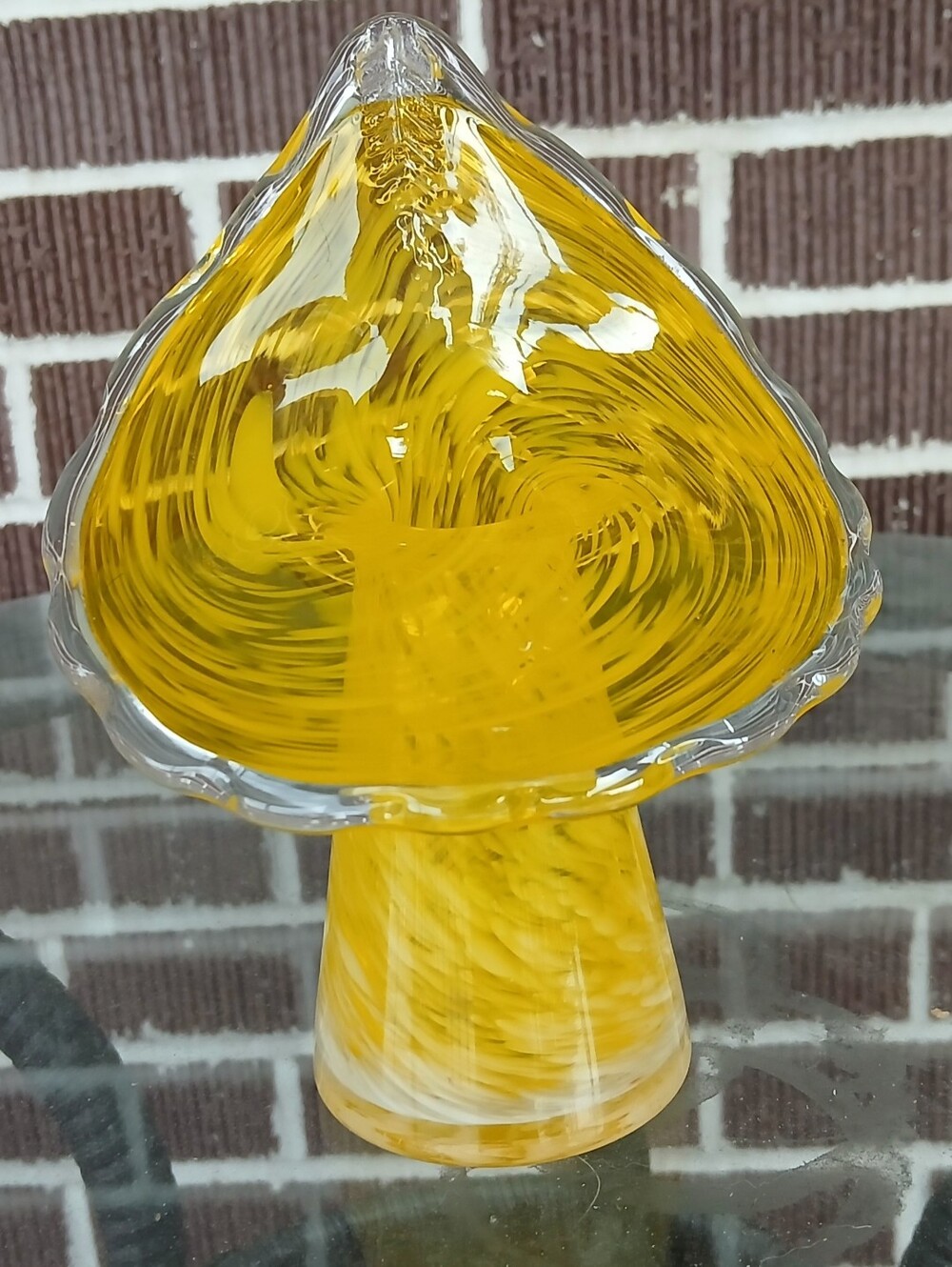 Vintage Yellow Blown Glass Vase - Home Art
